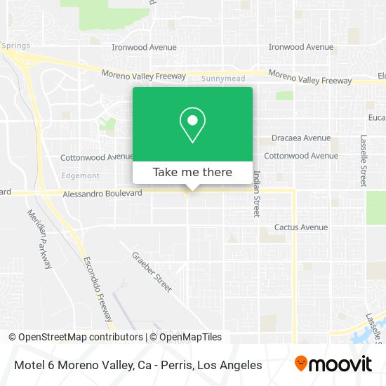 Mapa de Motel 6 Moreno Valley, Ca - Perris