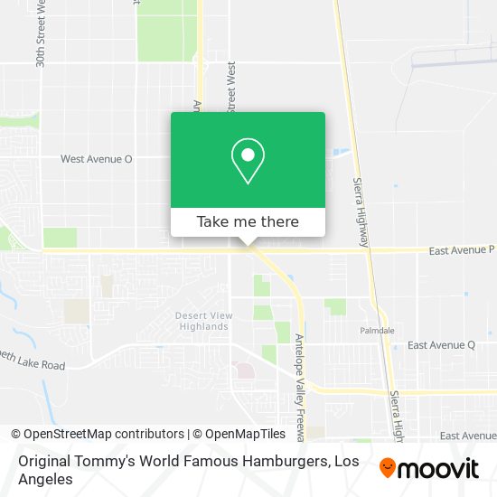 Original Tommy's World Famous Hamburgers map