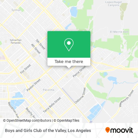 Boys and Girls Club of the Valley map