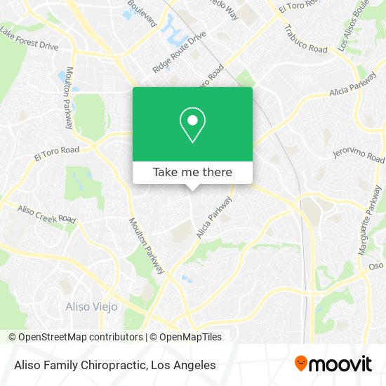 Aliso Family Chiropractic map