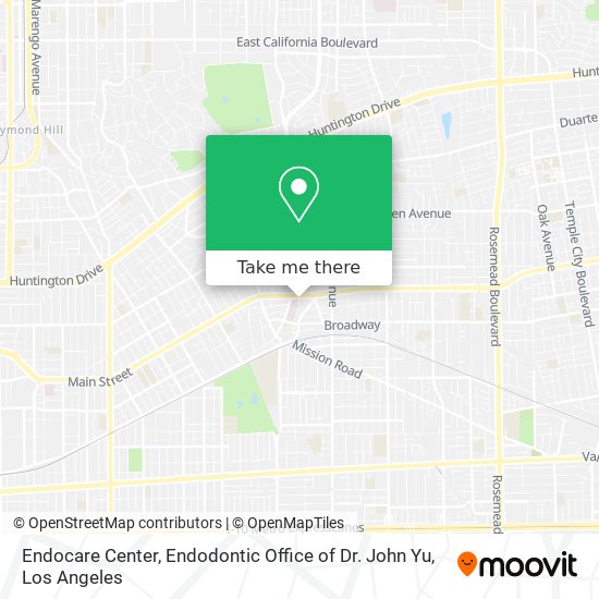 Mapa de Endocare Center, Endodontic Office of Dr. John Yu