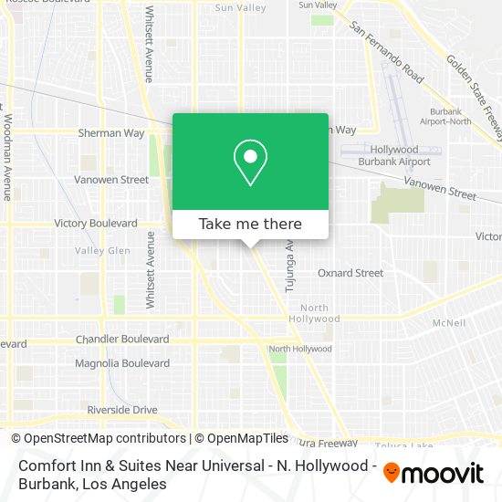 Mapa de Comfort Inn & Suites Near Universal - N. Hollywood - Burbank