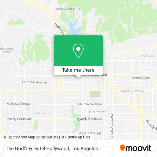 The Godfrey Hotel Hollywood map