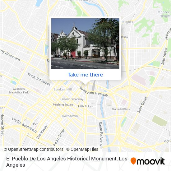 Mapa de El Pueblo De Los Angeles Historical Monument