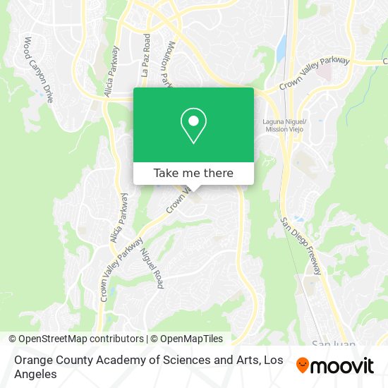 Orange County Academy of Sciences and Arts map