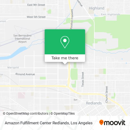 Mapa de Amazon Fulfillment Center Redlands