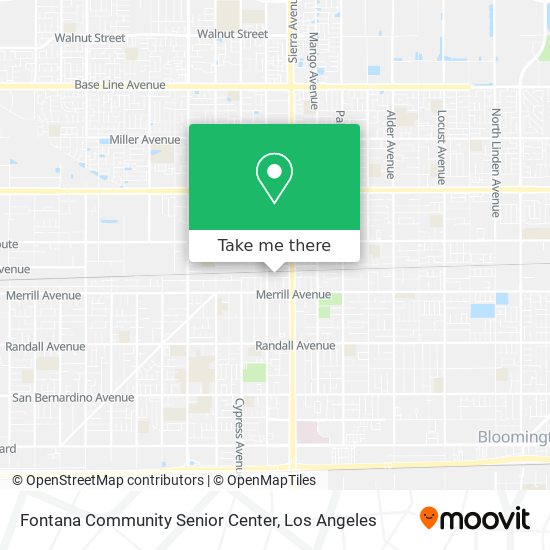 Fontana Community Senior Center map