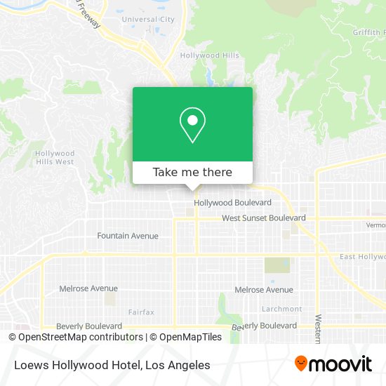 Loews Hollywood Hotel map