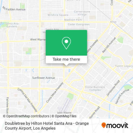 Mapa de Doubletree by Hilton Hotel Santa Ana - Orange County Airport