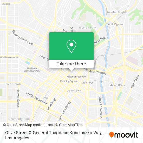 Olive Street & General Thaddeus Kosciuszko Way map