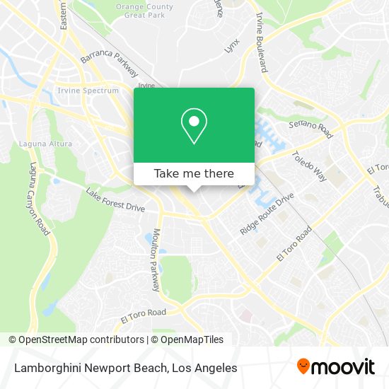 Mapa de Lamborghini Newport Beach