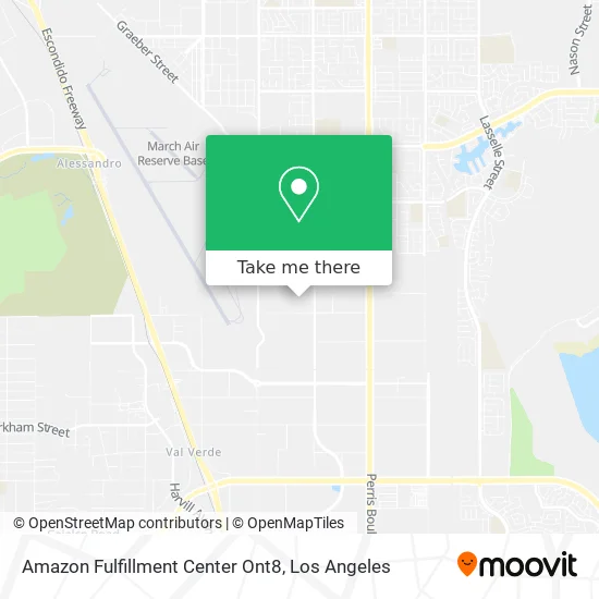 Amazon Fulfillment Center Ont8 map