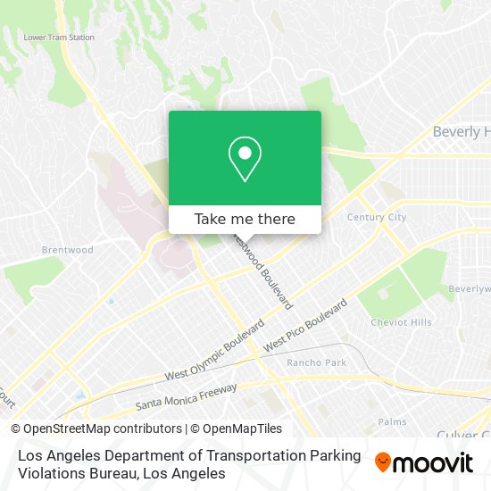 Mapa de Los Angeles Department of Transportation Parking Violations Bureau