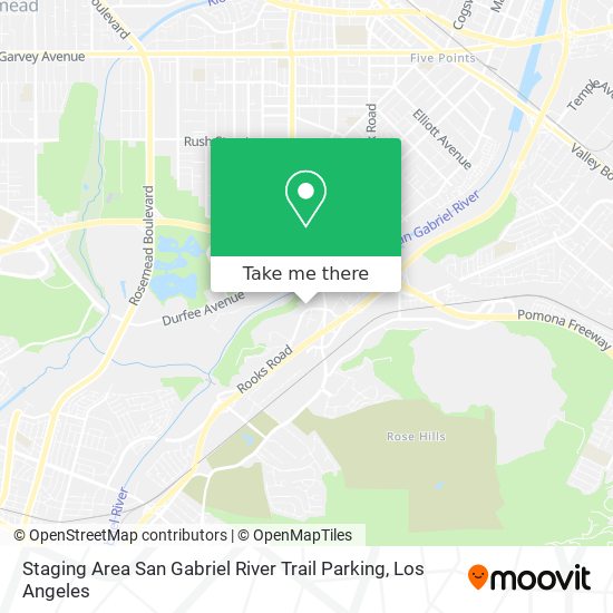 Mapa de Staging Area San Gabriel River Trail Parking