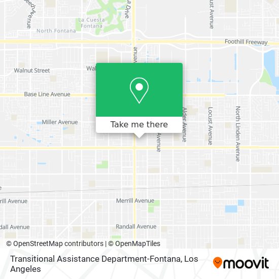 Transitional Assistance Department-Fontana map