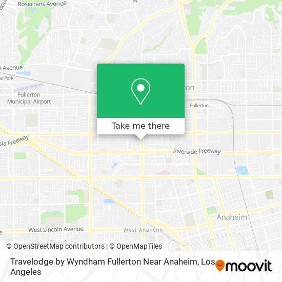 Mapa de Travelodge by Wyndham Fullerton Near Anaheim