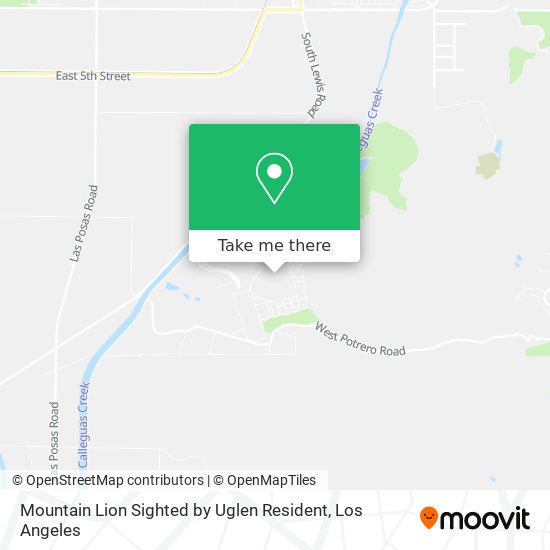 Mountain Lion Sighted by Uglen Resident map