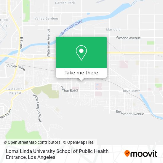 Loma Linda University School of Public Health Entrance map