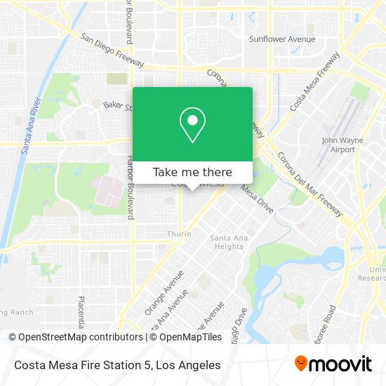 Costa Mesa Fire Station 5 map
