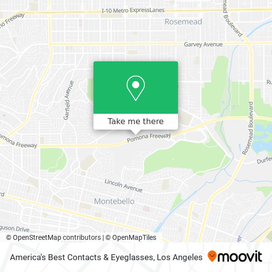 America's Best Contacts & Eyeglasses map