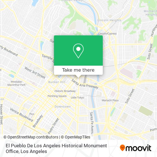 Mapa de El Pueblo De Los Angeles Historical Monument Office