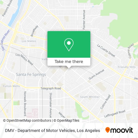 Mapa de DMV - Department of Motor Vehicles