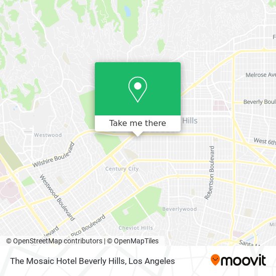 The Mosaic Hotel Beverly Hills map