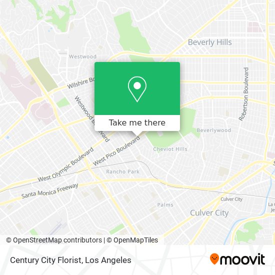 Century City Florist map