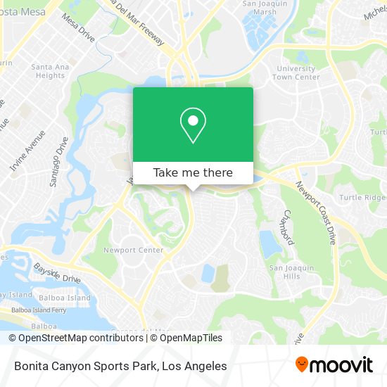 Bonita Canyon Sports Park map