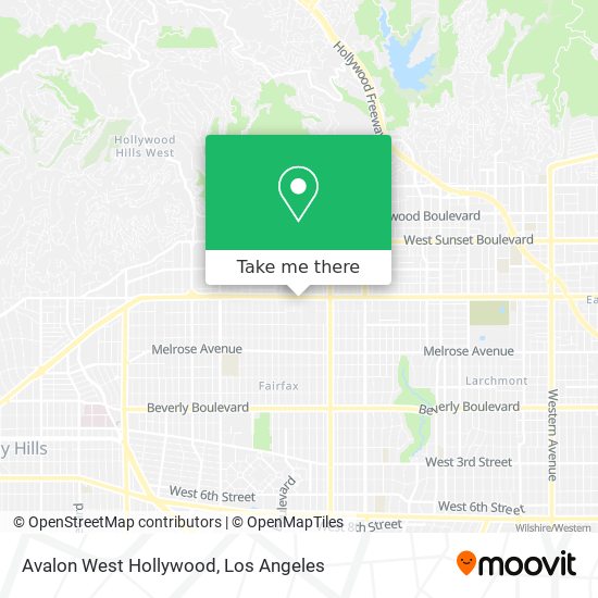 Mapa de Avalon West Hollywood