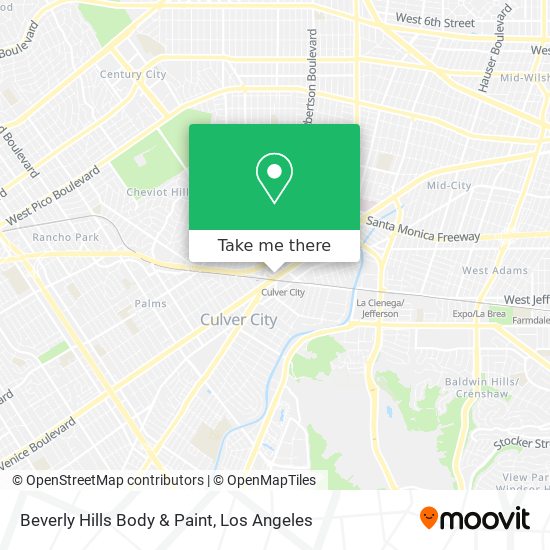 Mapa de Beverly Hills Body & Paint