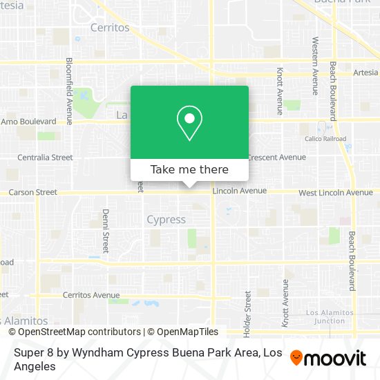 Mapa de Super 8 by Wyndham Cypress Buena Park Area