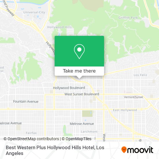 Mapa de Best Western Plus Hollywood Hills Hotel