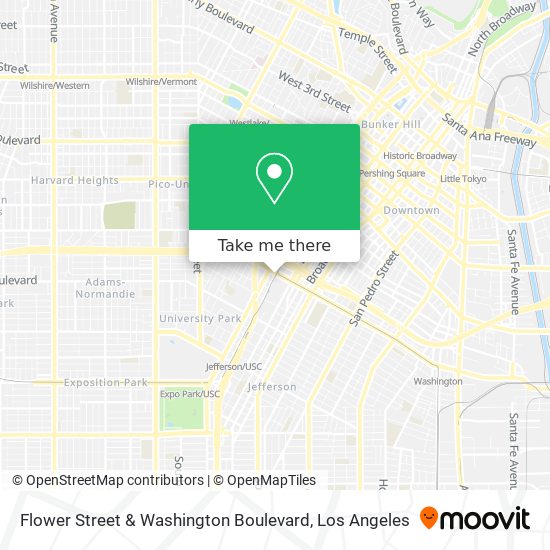 Mapa de Flower Street & Washington Boulevard