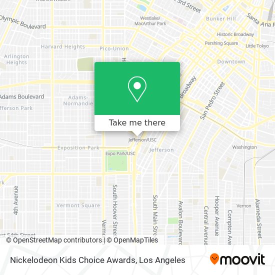 Mapa de Nickelodeon Kids Choice Awards