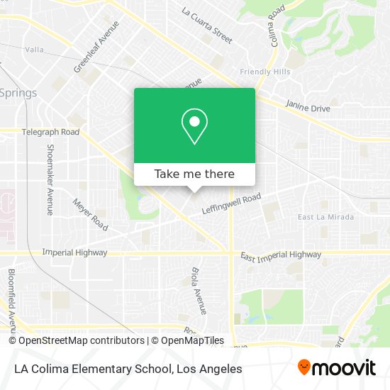 LA Colima Elementary School map