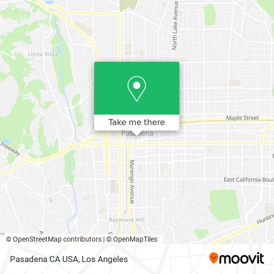 Pasadena CA USA map