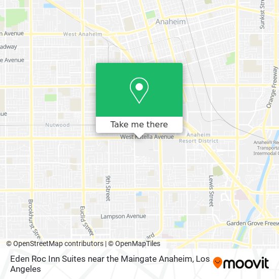 Eden Roc Inn Suites near the Maingate Anaheim map