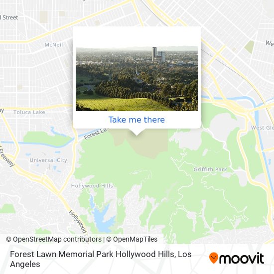 Forest Lawn Memorial Park Hollywood Hills map