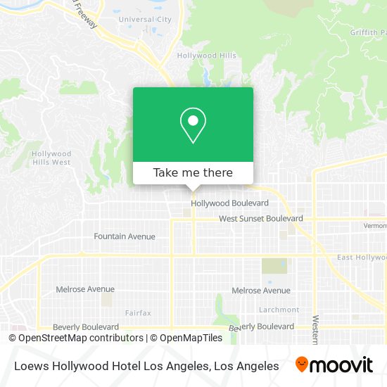 Loews Hollywood Hotel Los Angeles map