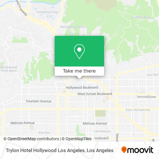 Mapa de Trylon Hotel Hollywood Los Angeles