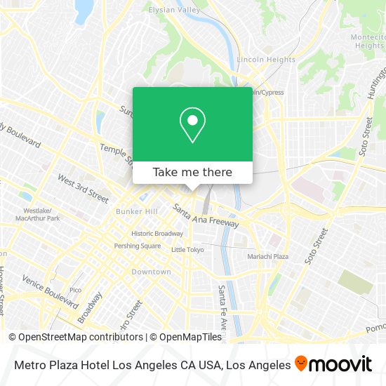 Metro Plaza Hotel Los Angeles CA USA map