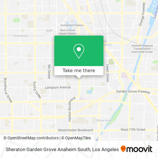 Sheraton Garden Grove Anaheim South map