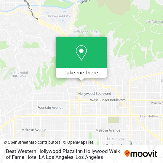 Best Western Hollywood Plaza Inn Hollywood Walk of Fame Hotel LA Los Angeles map