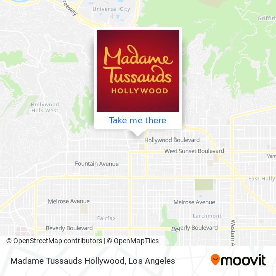 Mapa de Madame Tussauds Hollywood