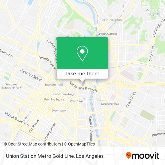 Union Station Metro Gold Line map