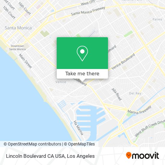 Lincoln Boulevard CA USA map