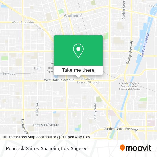Peacock Suites Anaheim map