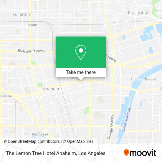 The Lemon Tree Hotel Anaheim map