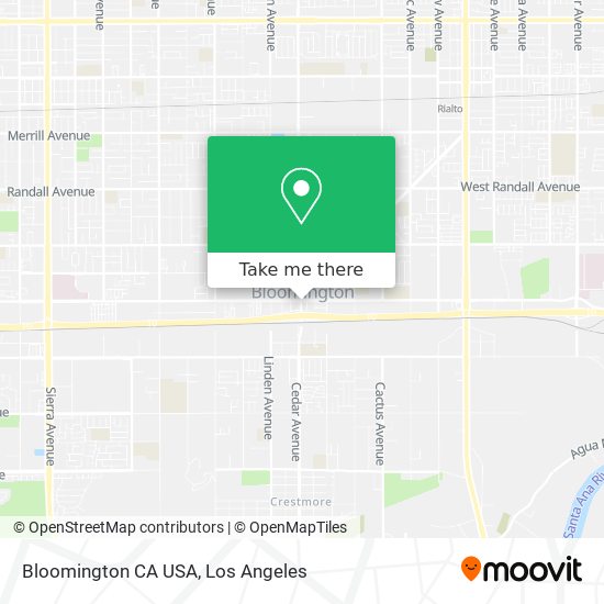 Bloomington CA USA map